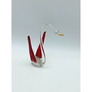 Vintage Graceful Swan Figurine Hand Blown Art Glass Estate Find